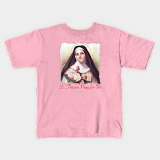 St Therese of Lisieux Little Flower Rose Catholic Saint Kids T-Shirt